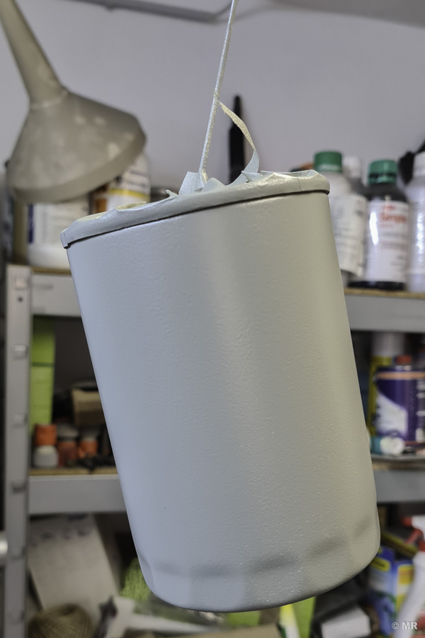Steyr 288: neuer Ölfilter, im passenden RAL-Ton lackiert Steyr 288: neuer Ölfilter, im passenden RAL-Ton lackiert