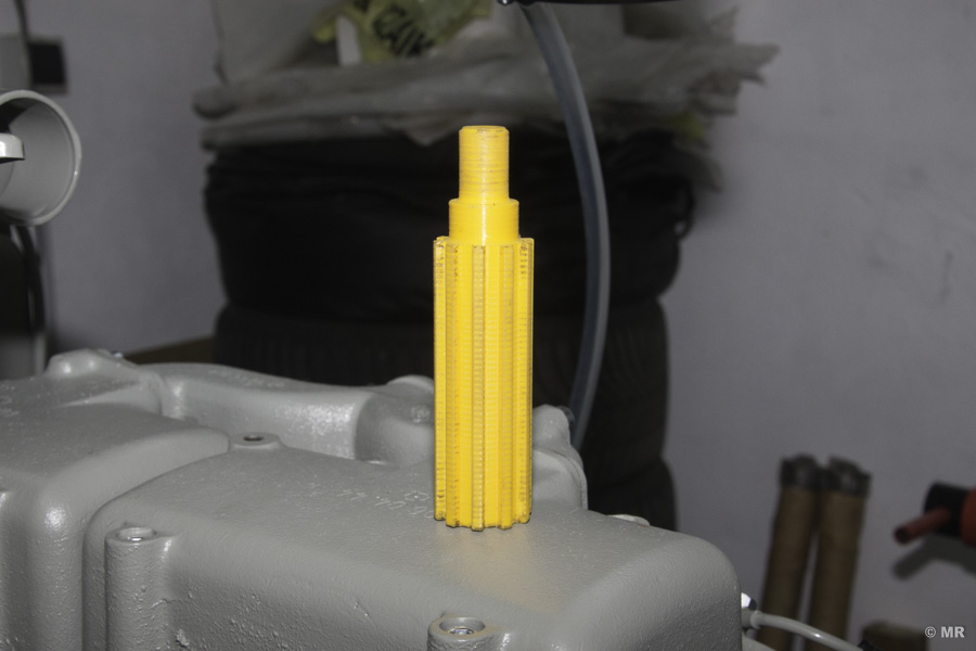 Steyr 288: 3D-gedrucktes Antriebswellenstück zum Zentrieren der Kupplungsscheibe Steyr 288: 3D-gedrucktes Antriebswellenstück zum Zentrieren der Kupplungsscheibe