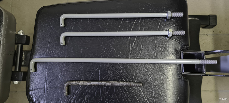 Steyr 288: verschiedene Zugstangen des Bremsgestänges Steyr 288: verschiedene Zugstangen des Bremsgestänges