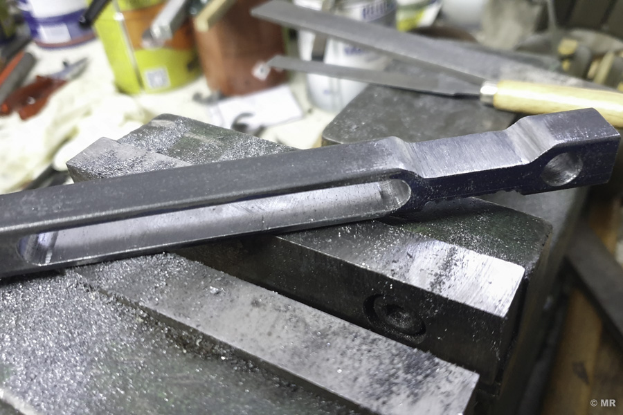 Steyr 288: Riemenspanner nachfertigen; Hals feilen Steyr 288: Riemenspanner nachfertigen; Hals feilen